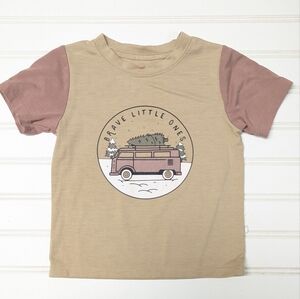 Brave Little Ones Tan and Pink Kids Tee Bamboo Blend